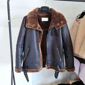 Moto Fur/Leather Long Coat